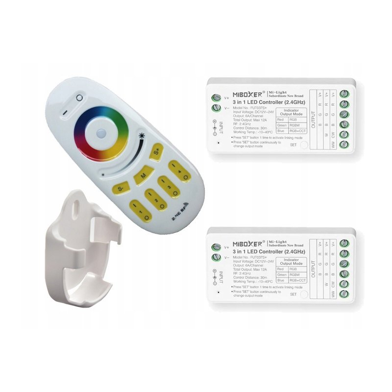 ZESTAW STREFOWY do taśm led RGB RGBW PILOT + 2 STEROWNIKI odbiorniki FUT037