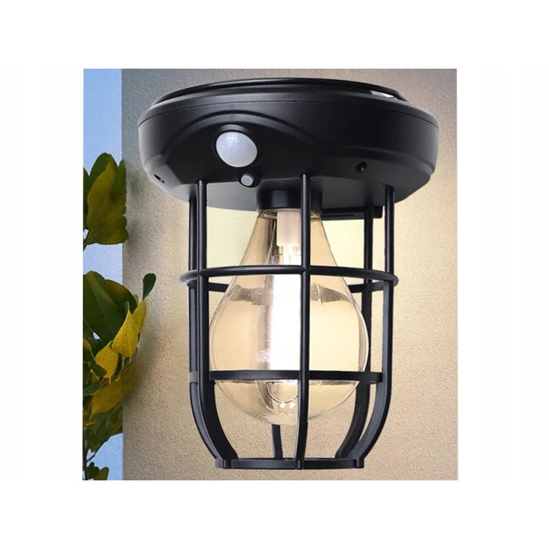 Lampa wisząca stojąca LAMPION KINKIET SOLARNY E27 LOFT filament LED z PIR