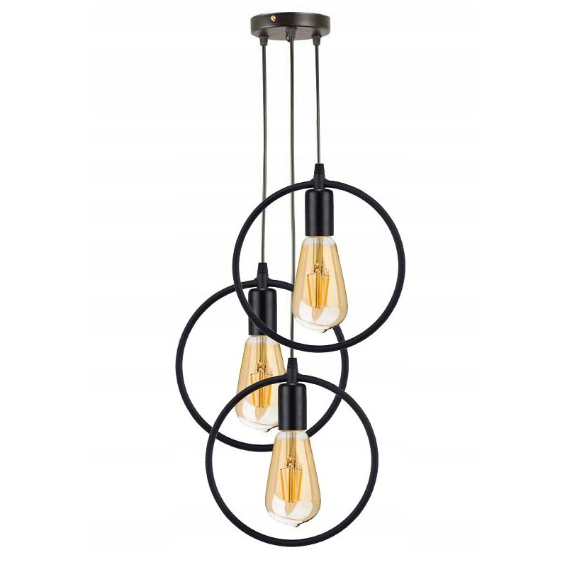 LAMPA sufitowa wisząca ZWIS Edison Loft 3x E27 koło
