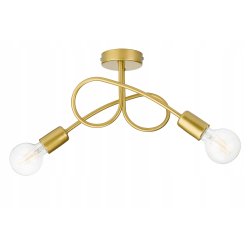 Lampa sufitowa kręcona złota żyrandol loft na 2x E27 złoty