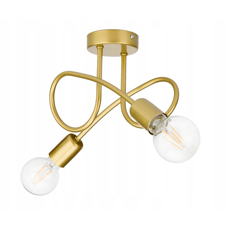 Lampa sufitowa kręcona złota żyrandol loft na 2x E27 złoty