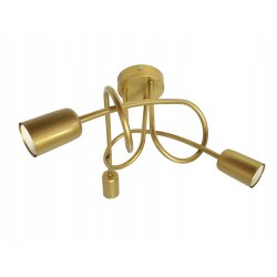 Lampa sufitowa kręcona żyrandol loft 3x E27 złota