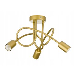 Lampa sufitowa kręcona żyrandol loft 3x E27 złota