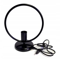 Lampka nocna Lampa stołowa loft koło na led E27 czarna