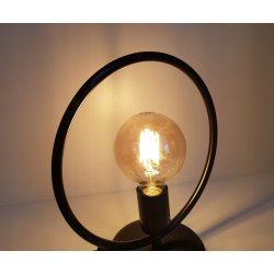Lampka nocna Lampa stołowa loft koło na led E27 czarna