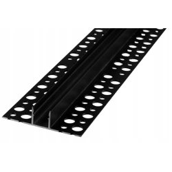 PROFIL aluminiowy czarny do PŁYTEK gips + KLOSZ mleczny + zaślepki 2m