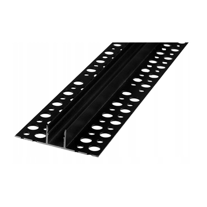 PROFIL aluminiowy czarny do PŁYTEK gips + KLOSZ mleczny + zaślepki 2m