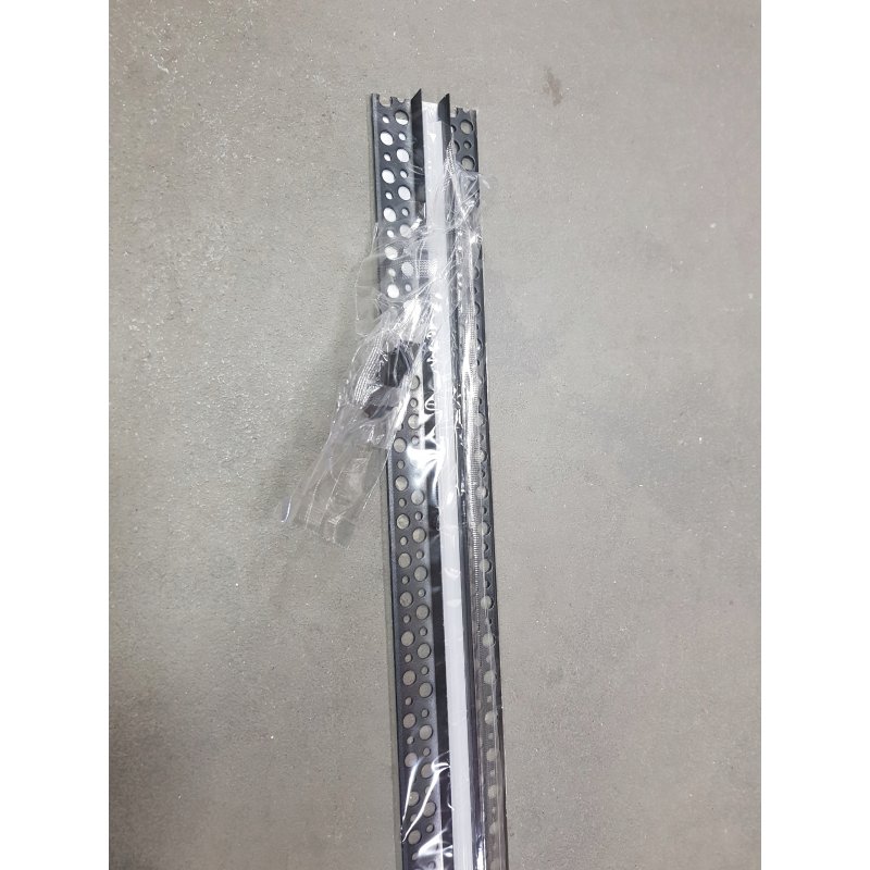 PROFIL aluminiowy czarny do PŁYTEK gips + KLOSZ mleczny + zaślepki 2m