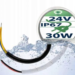 Zasilacz do puszki fi60 do taśm LED 24V 30W 1,25A dopuszkowy IP67 hermetyk