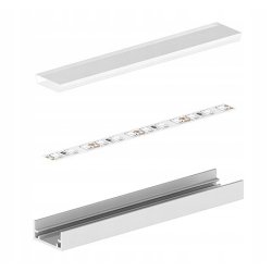 Profil aluminiowy hermetyczny IP67 podłogowy + klosz mleczny 1m do taśm led