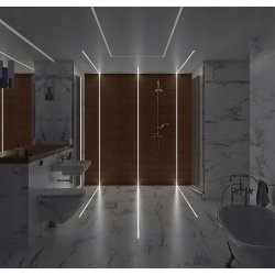 Profil aluminiowy hermetyczny IP67 podłogowy + klosz mleczny 1m do taśm led