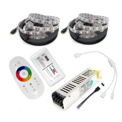 TAŚMA LED ZESTAW 10m RGB 5050 60/M PILOT DOTYK RF