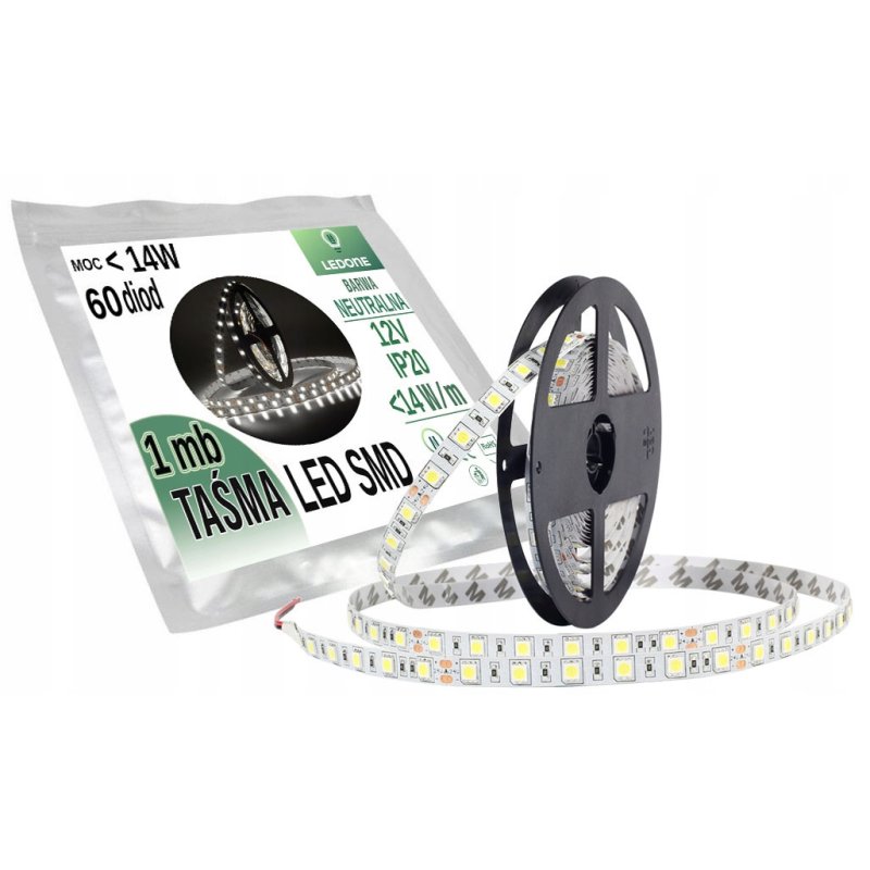 Taśma led SMD5050 300 diod 15W IP20 Neutralna 1mb