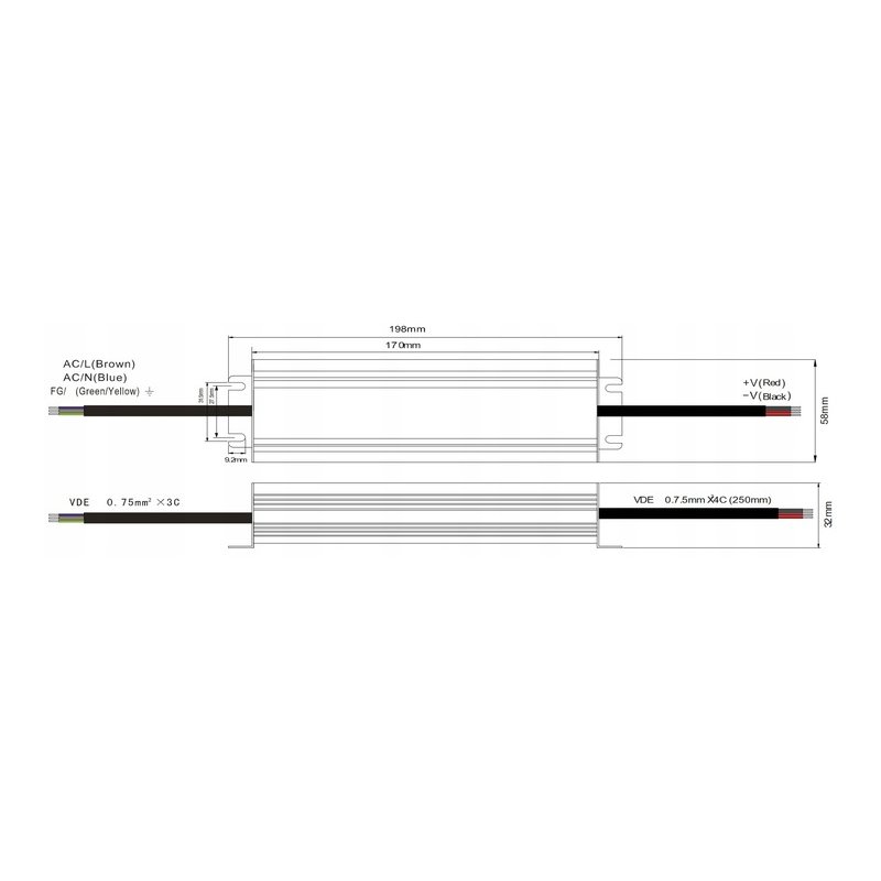 ZASILACZ HERMETYCZNY PROFESJONALNY 12V 150W 12,5A wodoodporny taśm LED IP67