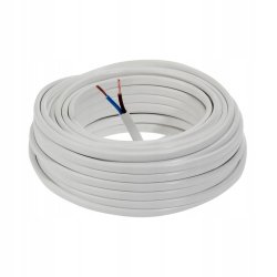 Przewód Płaski elektryczny giętki (linka) instalacyjny OMYp 2x0,75 biały
