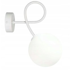 Lampa kinkiet ścienny stały kręcony BIAŁY klosz SZKLANY KULA LOFT na 1x E27