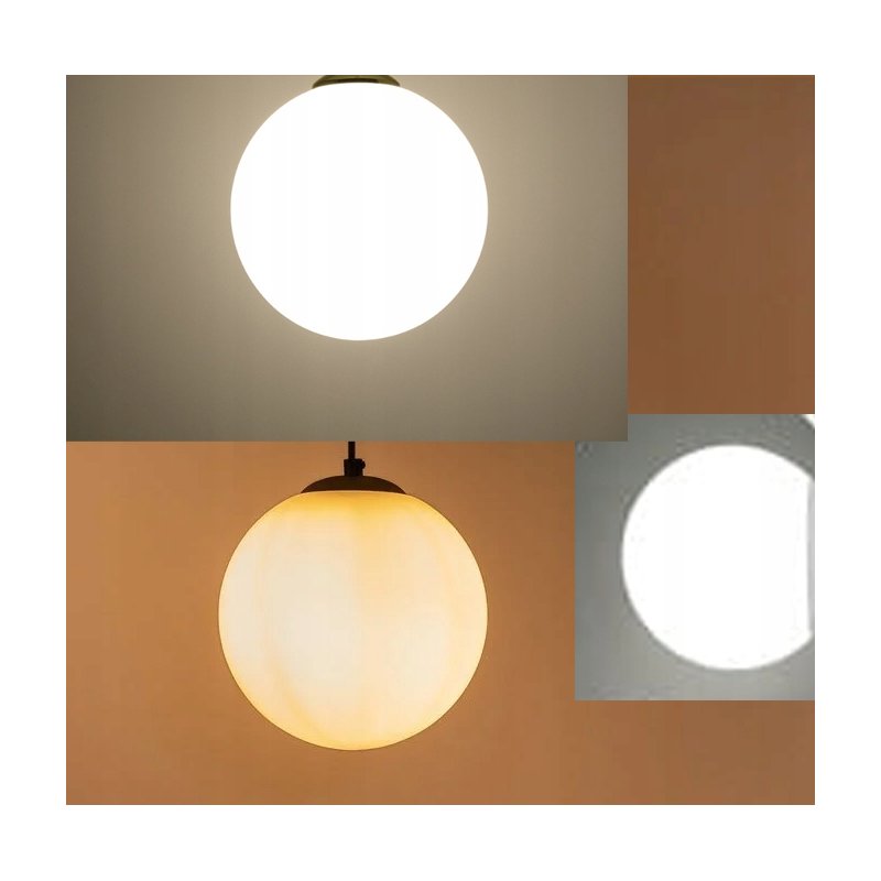 Lampa kinkiet ścienny stały kręcony BIAŁY klosz SZKLANY KULA LOFT na 1x E27