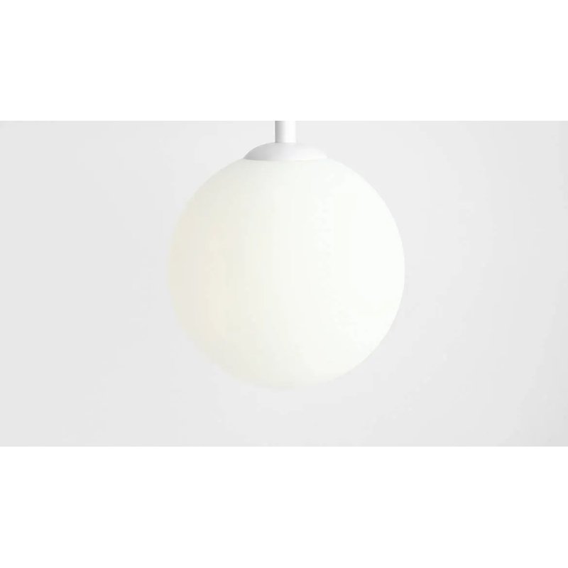 Lampa kinkiet ścienny stały kręcony BIAŁY klosz SZKLANY KULA LOFT na 1x E27