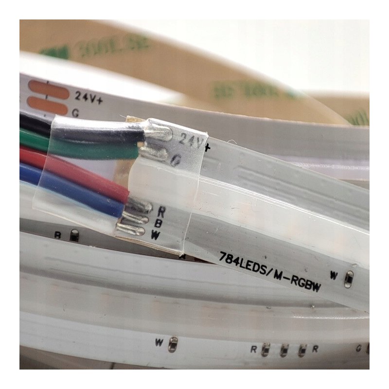 Taśma LED COB 784diod linia światła RGBW + NW neutralna 24V 19w/m 1mb