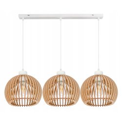 Lampa wisząca zwis żyrandol sufitowa LOFT klosz kula 36 Drewno na 3x e27