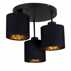 LAMPA sufitowa plafon WYSOKI żyrandol ABAŻUR złoty