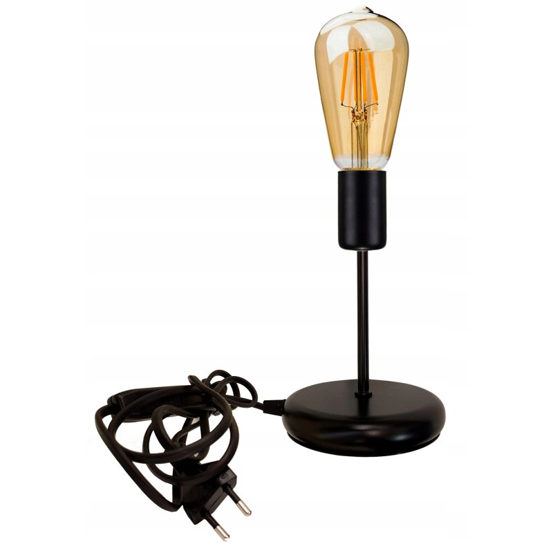 Lampka nocna Lampa stołowa loft czarna na led E27