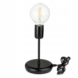 Lampka nocna Lampa stołowa loft czarna na led E27