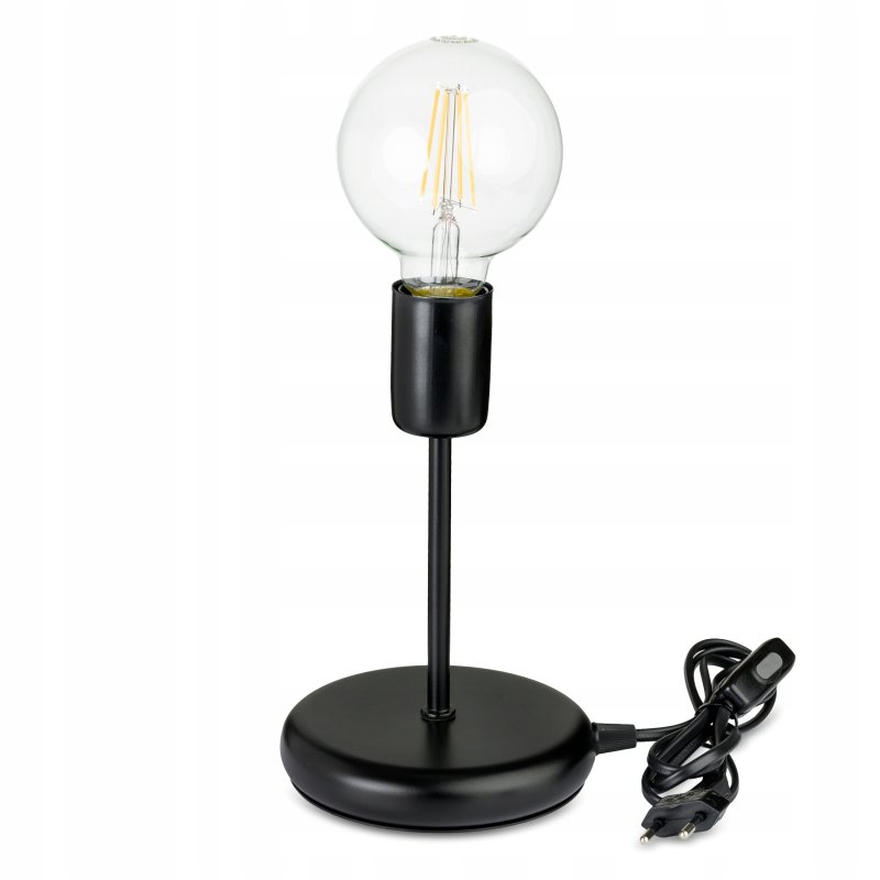Lampka nocna Lampa stołowa loft czarna na led E27