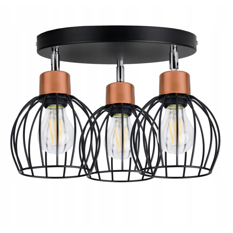 LAMPA sufit PLAFON ŻYRANDOL regulowany loft KULA 3