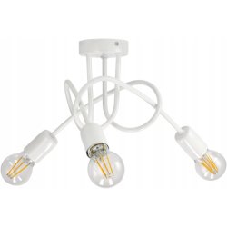 Lampa kręcona żyrandol loft edison 3x E27 biała
