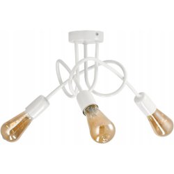 Lampa kręcona żyrandol loft edison 3x E27 biała