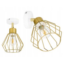 LAMPA KINKIET ścienny regulowany loft drut złoty 1