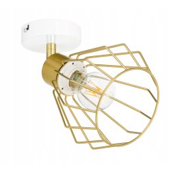 LAMPA KINKIET ścienny regulowany loft drut złoty 1