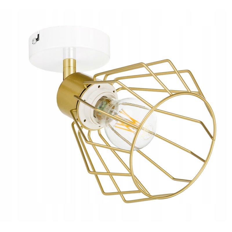 LAMPA KINKIET ścienny regulowany loft drut złoty 1