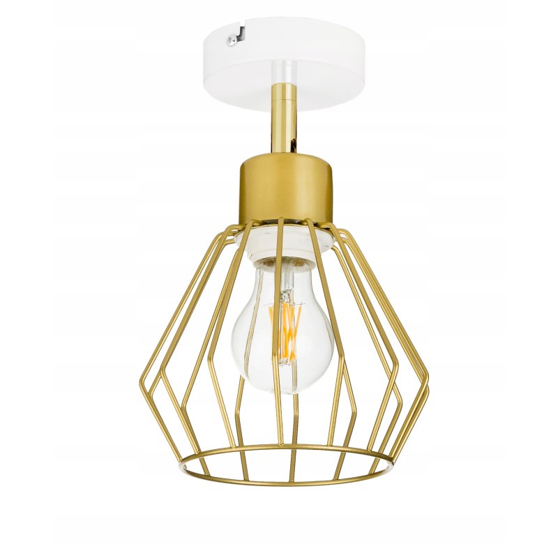 LAMPA KINKIET ścienny regulowany loft drut złoty 1