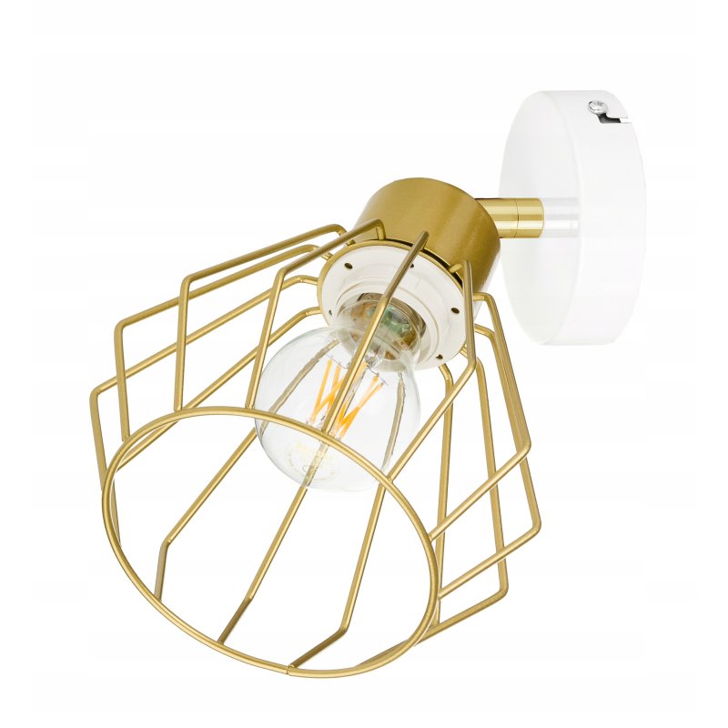 LAMPA KINKIET ścienny regulowany loft drut złoty 1