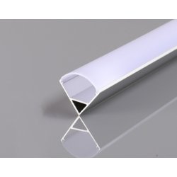 2mb Profil alu NAROŻNY SREBRNY Szeroki kąt + Klosz