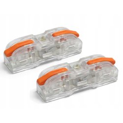 2x Szybkozłączka Elektryczna Przelotowa 1-torowa 4mm ZŁĄCZKA zacisk prosta