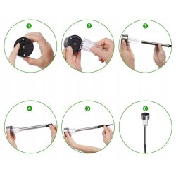 Zestaw 6x Lampka ogrodowa SOLARNA mała Inox LAMPA wbijana LED barwa ZIMNA