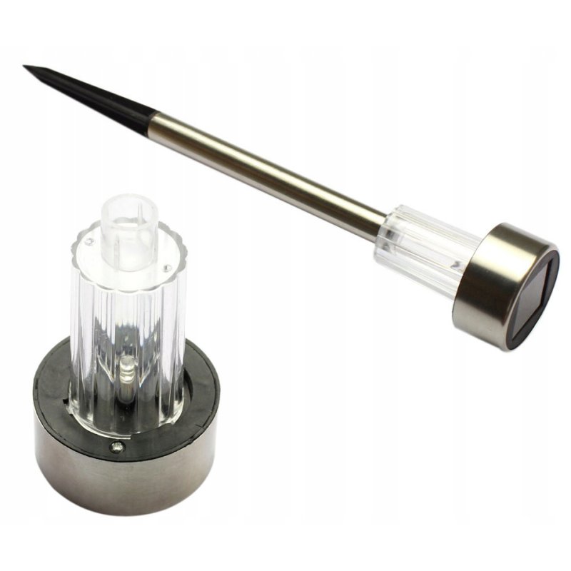 Zestaw 6x Lampka ogrodowa SOLARNA mała Inox LAMPA wbijana LED barwa ZIMNA