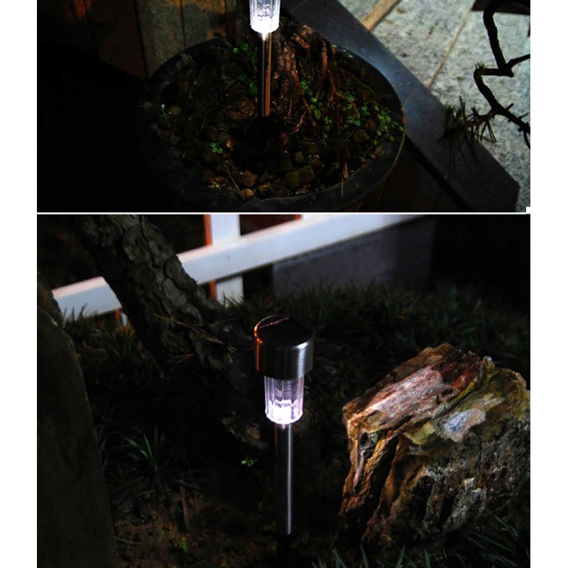 Zestaw 6x Lampka ogrodowa SOLARNA mała Inox LAMPA wbijana LED barwa ZIMNA