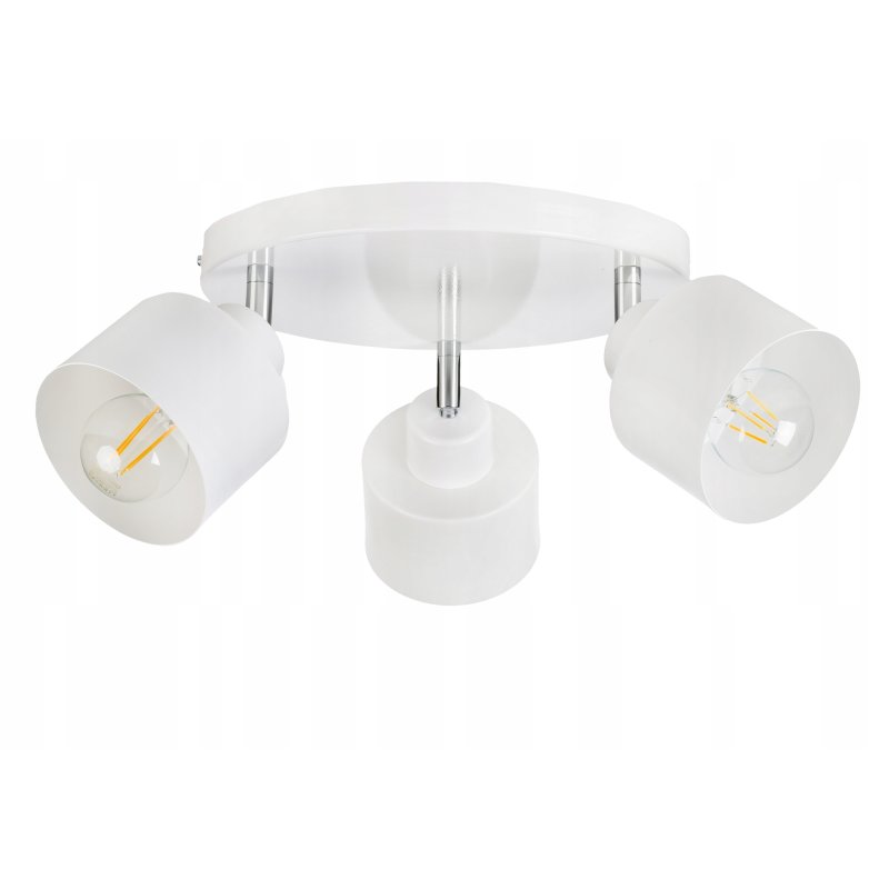 LAMPA WISZĄCA SUFITOWA PLAFON ŻYRANDOL RUCHOMY LOFT KUBEK 3xE27 BIAŁA LOFT