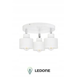 LAMPA WISZĄCA SUFITOWA PLAFON ŻYRANDOL RUCHOMY LOFT KUBEK 3xE27 BIAŁA LOFT