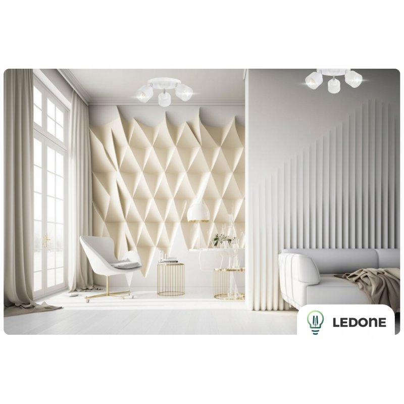 LAMPA WISZĄCA SUFITOWA PLAFON ŻYRANDOL RUCHOMY LOFT KUBEK 3xE27 BIAŁA LOFT
