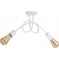 Lampa kręcona żyrandol loft edison 2x E27 biała