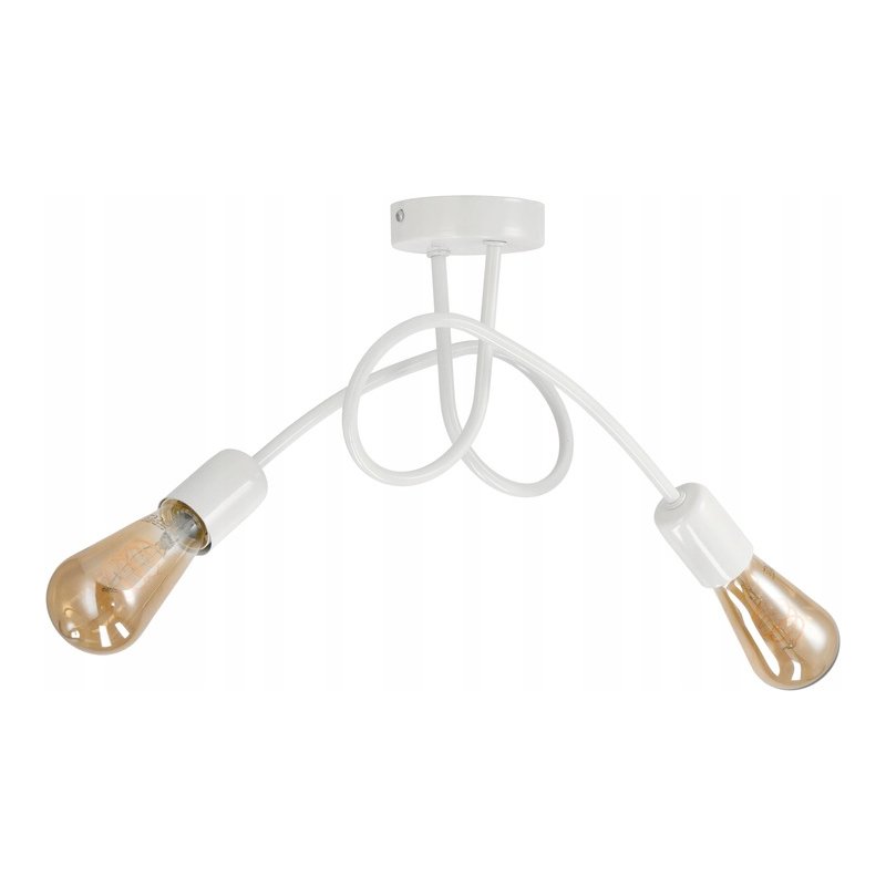 Lampa kręcona żyrandol loft edison 2x E27 biała
