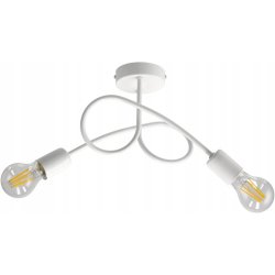 Lampa kręcona żyrandol loft edison 2x E27 biała