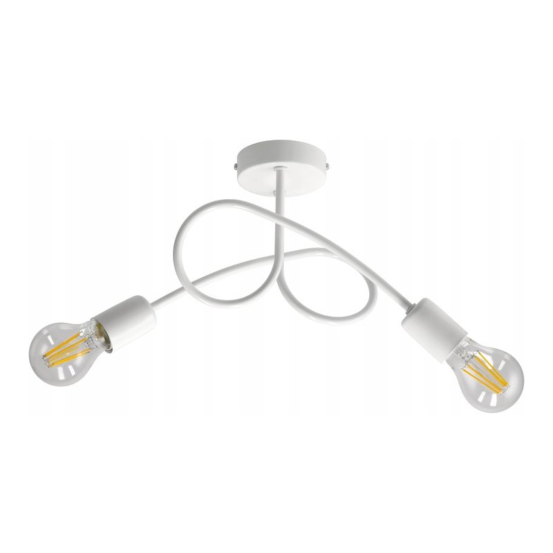 Lampa kręcona żyrandol loft edison 2x E27 biała
