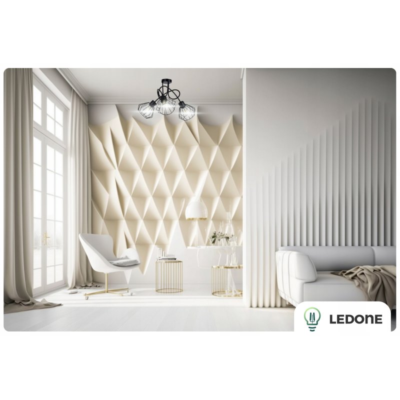 LAMPA SUFITOWA ŻYRANDOL WISZĄCA LOFT DIAMENT BRYLANT CZARNA PAJĄK DRUCIANA