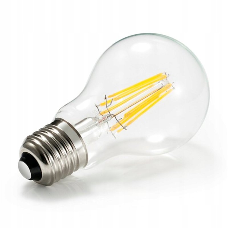 ŻARÓWKA E27 LED FILAMENT 8W BIAŁA ZIMNA EDISON A60